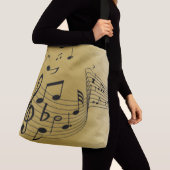 Sac Ajustable Notes de musique dorées brossées (De près)