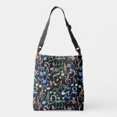 Sac Ajustable Notes et symboles musicaux Pastel Motif. BG noir (Dos)