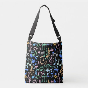 Sac Ajustable Notes et symboles musicaux Pastel Motif. BG noir