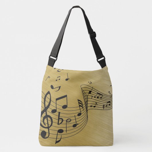 Sac Ajustable Notes musicales Or brossé (Devant)