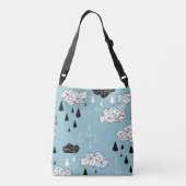 Sac Ajustable Nuages géométriques et pluie, motif sans soudure. (Dos)