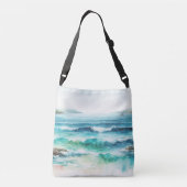 Sac Ajustable Ocean Waves Beach Aquarelle Peinture (Dos)