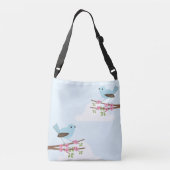 Sac Ajustable Oiseau bleu dans l'arbre en fleurs mou (Dos)