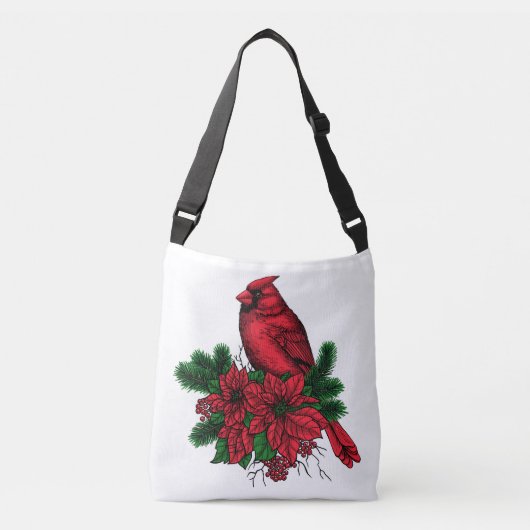 Sac Ajustable Oiseau cardinal, illustration de Noël (Devant)