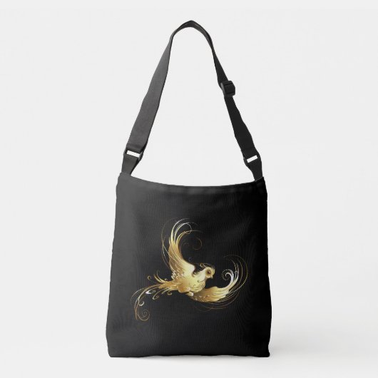 Sac Ajustable Oiseau d'or sur Arrière - plan noir (Devant)