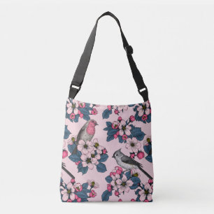 Sac Ajustable Oiseaux et fleurs roses