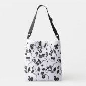 Sac Ajustable Oiseaux Motifs noirs et blancs sur les fleurs de c (Dos)