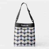 Sac Ajustable Or noir bandes blanches et diamants (Dos)