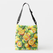 Sac Ajustable Orange Citron Botanique Citrus Géométrique (Dos)