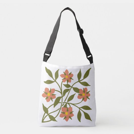 SAC AJUSTABLE ORANGE FLEURS (Devant)
