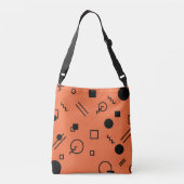 Sac Ajustable Orange, fun, trendy, geometric Memphis graphic (Dos)