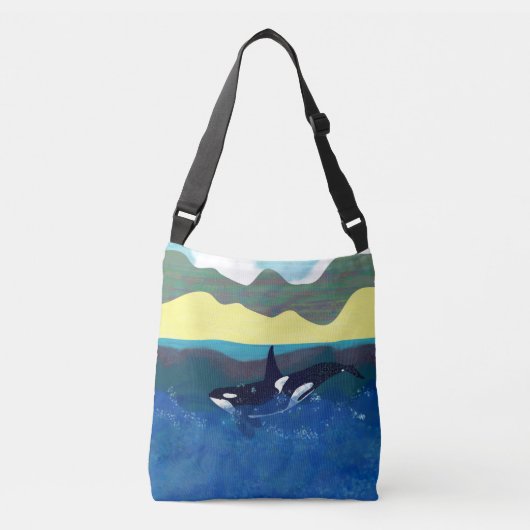 Sac Ajustable Orca dans l'océan brillant (Devant)