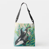 Sac Ajustable Orca Whale in Kelp Watercolor Art (Dos)