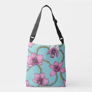 Sac Ajustable Orchidées et chaînes, roses et bleues