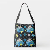 Sac Ajustable Orchidées sur pois bleu/noir (Dos)