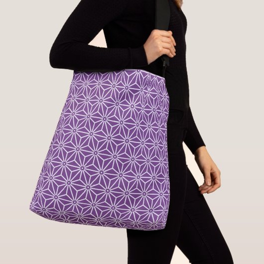Sac Ajustable Oriental violet Ayame Asanoha Motif japonais (De près)
