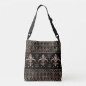 Sac Ajustable Ornement de luxe en noir et or Fleur de lis (Dos)