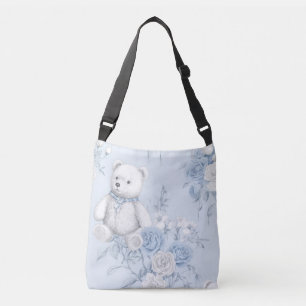 Sac Ajustable Ornement floral bleu français et ours