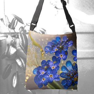 Sac Ajustable Oubliez-moi-fleur pas avec accents or