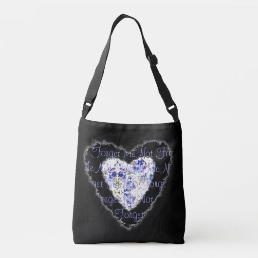 Sac Ajustable Oubliez-moi-pas Coeur bleu et pourpre 2 côtés (Dos)