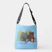 Sac Ajustable Ours en peluche de chat gris (Devant)
