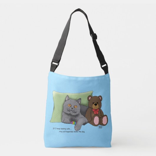 Sac Ajustable Ours en peluche de chat gris (Devant)