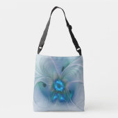 Sac Ajustable Ovations debout, fractale abstraite bleu turquoise (Dos)