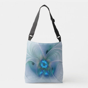 Sac Ajustable Ovations debout, fractale abstraite bleu turquoise