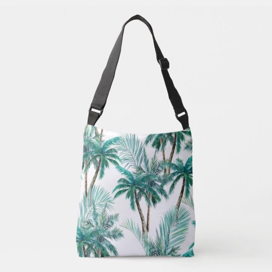 Sac Ajustable Palmier tropical : Motif de la jungle aquarelle. (Devant)