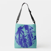 Sac Ajustable Palmiers tropicaux Design circulaire en bleu (Dos)