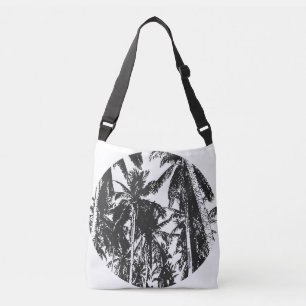 Sac Ajustable Palmiers tropicaux design circulaire en noir