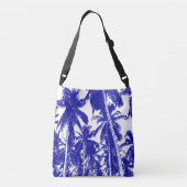 Sac Ajustable Palmiers tropicaux Design en bleu et blanc (Dos)