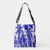 Sac Ajustable Palmiers tropicaux Design en bleu et blanc (Devant)