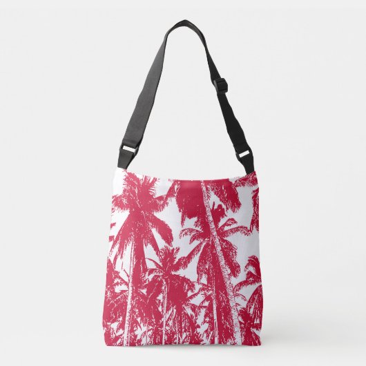 Sac Ajustable Palmiers tropicaux design en rouge et blanc (Devant)