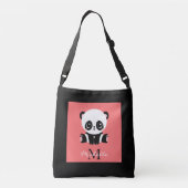 Sac Ajustable Panda à assise mignonne Monogramme Saumon personna (Dos)