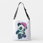 Sac Ajustable Panda bébé mignonne avec mohawk | Panda de patinag (Dos)