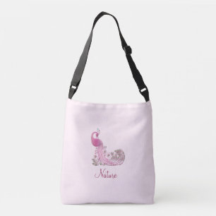Sac Ajustable Paon et calligraphie sur or rose clair