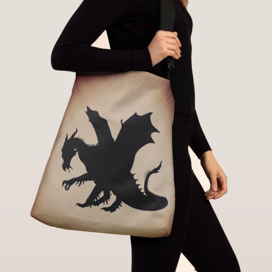 Sac Ajustable Papier ancien Dragon noir (De près)