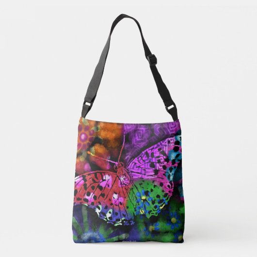 Sac Ajustable Papillon Insecte Abstrait violet vert rose orange (Dos)