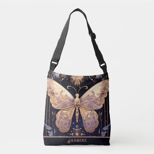 Sac Ajustable Papillon Lover Floral violet rose (Devant)