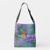 Sac Ajustable Papillon Monarque sur Fleur violette lilas (Dos)