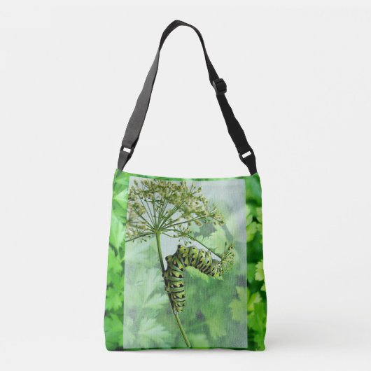 Sac Ajustable Papillon noir Swallowtail mangeant du persil (Dos)