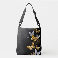 Papillons blancs et dorés