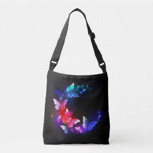 Sac Ajustable Papillons de nuit néon lumineux sur fond noir