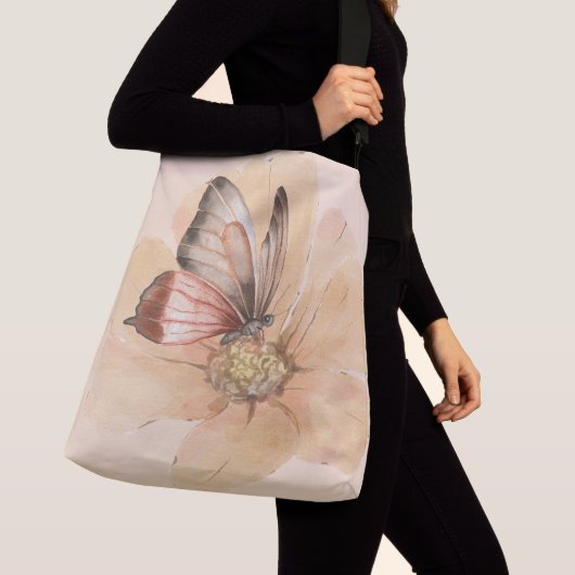 Sac Ajustable Papillons et fleurs aquarelles (De près)