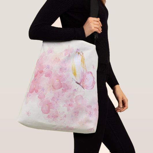 Sac Ajustable Papillons et fleurs aquarelles (De près)