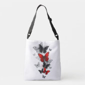 Sac Ajustable Papillons noirs et rouges volants (Dos)