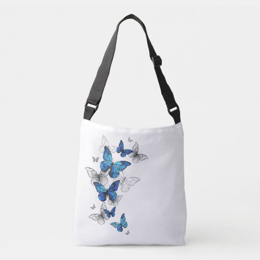 Sac Ajustable Papillons volants bleus Morpho (Devant)