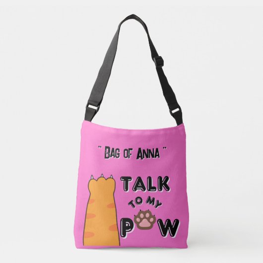 Sac Ajustable Parlez à mon Paw en rose chaud Personnalisé (Devant)