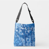 Sac Ajustable Parrot dans un cadre de jungle, Indigo bleu et bla (Devant)